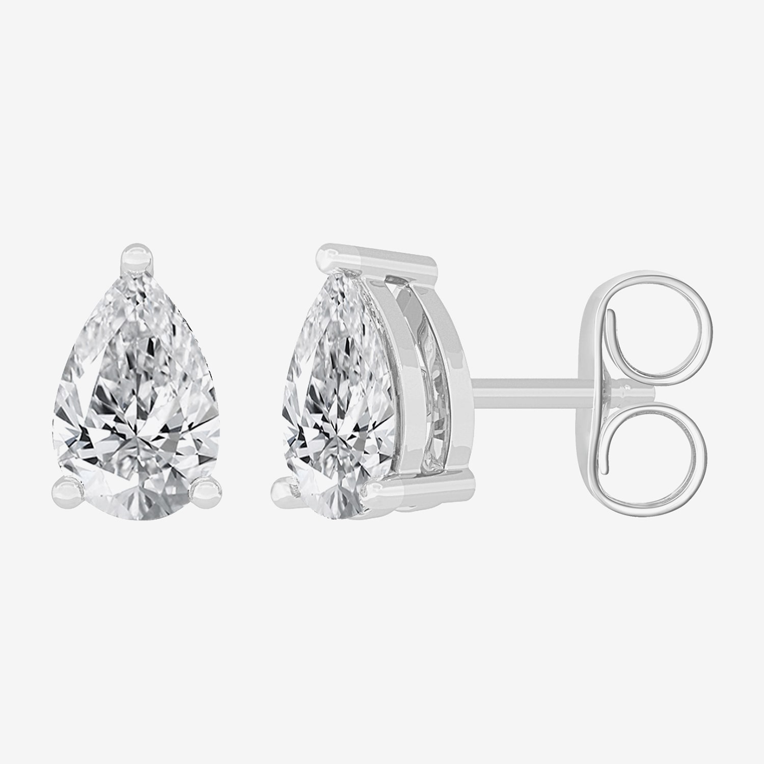 (H-I / SI1-SI2) 1 CT. T.W. Lab Grown White Diamond 14K Gold 6.5mm Pear Stud Earrings