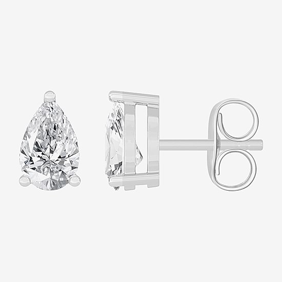 (H-I / SI1-SI2) 1 CT. T.W. Lab Grown White Diamond 14K Gold 6.5mm Pear Stud Earrings