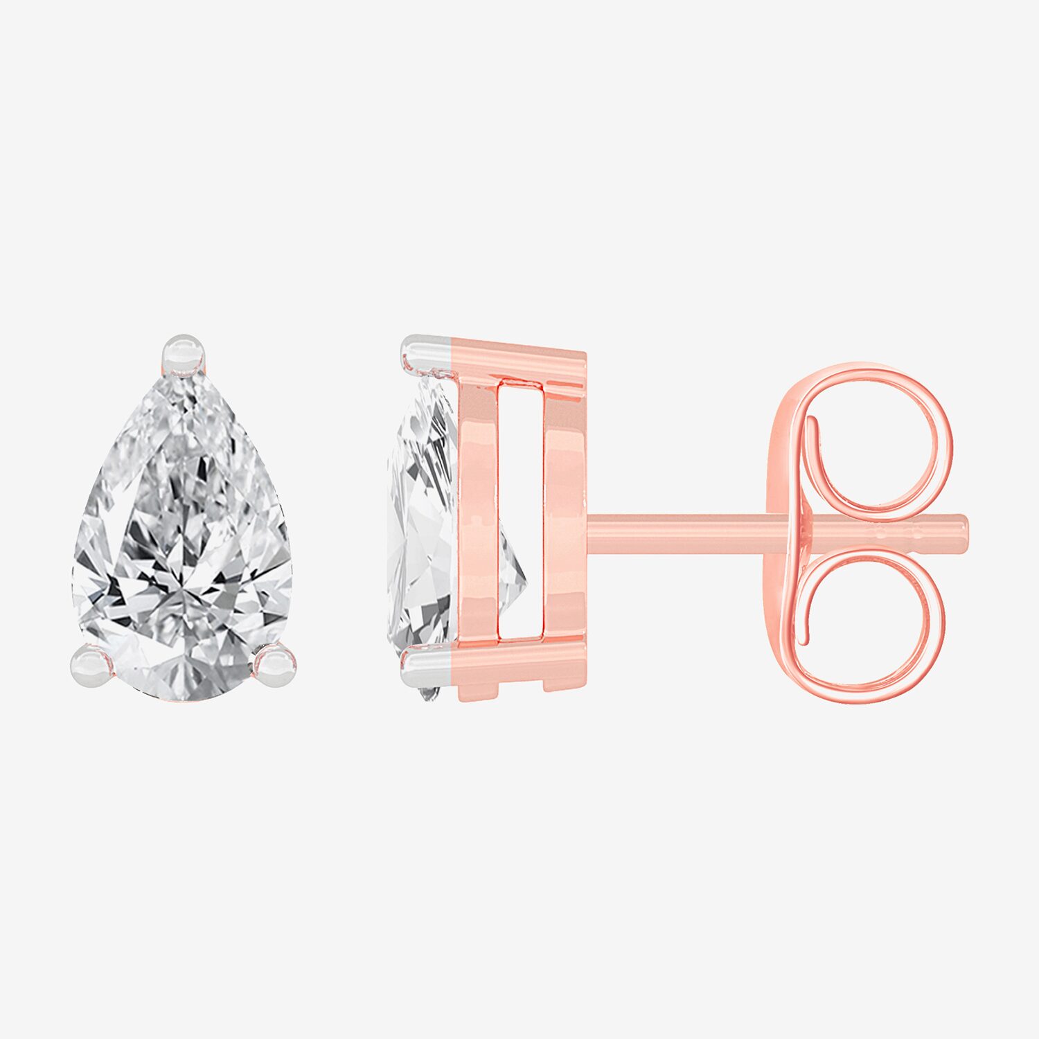 (H-I / SI1-SI2) 1 CT. T.W. Lab Grown White Diamond 14K Gold 6.5mm Pear Stud Earrings