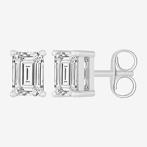 (H-I / SI1-SI2) 1 CT. T.W. Lab Grown White Diamond 14K Gold 5.4mm Stud Earrings, One Size, White