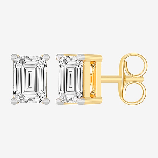 (H-I / SI1-SI2) 1 CT. T.W. Lab Grown White Diamond 14K Gold 5.4mm Stud Earrings