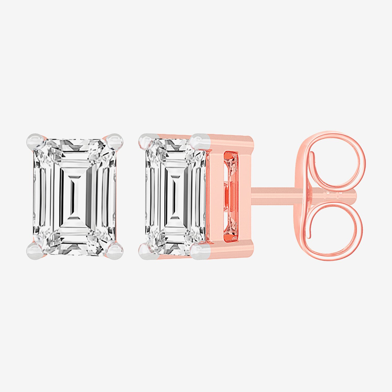 (H-I / SI1-SI2) 1 CT. T.W. Lab Grown White Diamond 14K Gold 5.4mm Stud Earrings