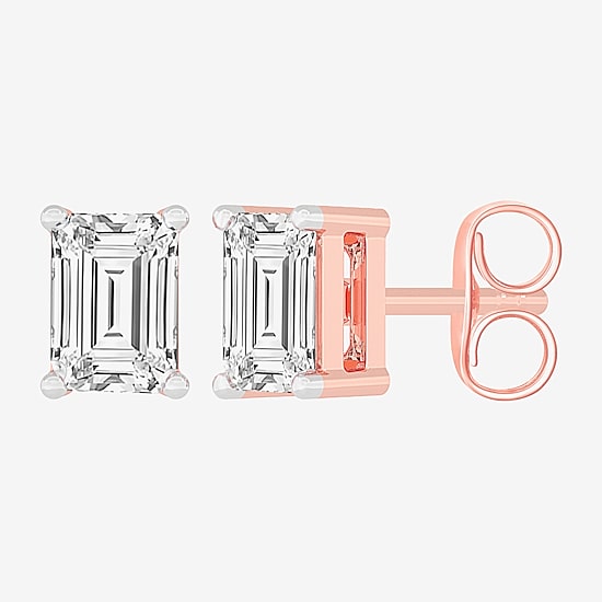 (H-I / SI1-SI2) 1 CT. T.W. Lab Grown White Diamond 14K Gold 5.4mm Stud Earrings