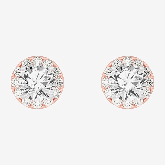 (G-H / SI1-SI2) 2 1/2 CT. T.W. Lab Grown White Diamond 14K Gold 6.5mm Round Stud Earrings