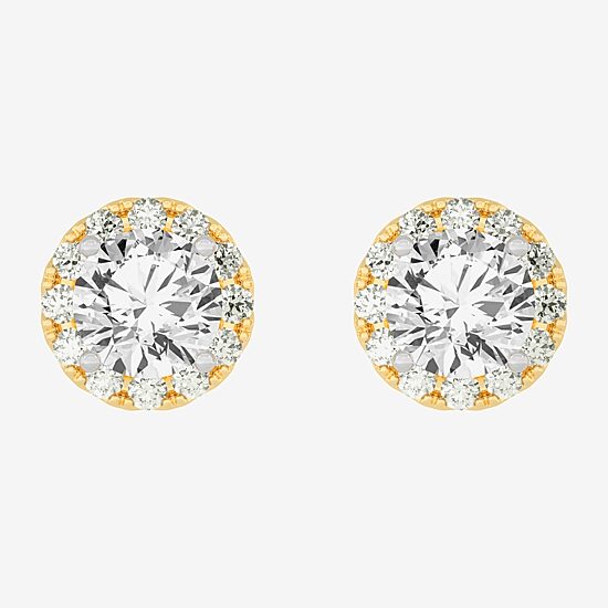 (H-I / SI1-SI2) 3 1/2 CT. T.W Lab Grown White Diamond 14K Gold 7.4mm Round Stud Earrings