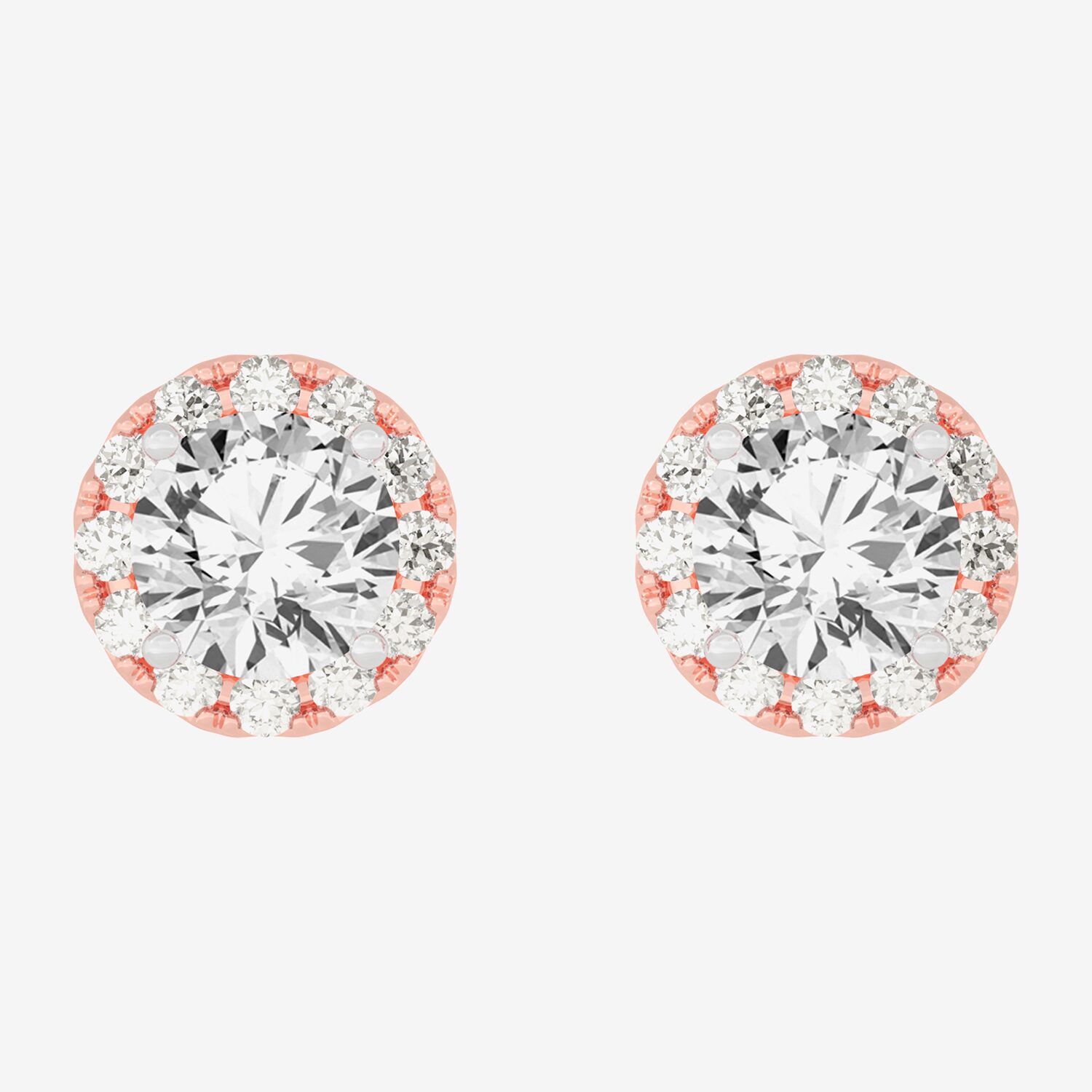(H-I / SI1-SI2) 3 1/2 CT. T.W Lab Grown White Diamond 14K Gold 7.4mm Round Stud Earrings