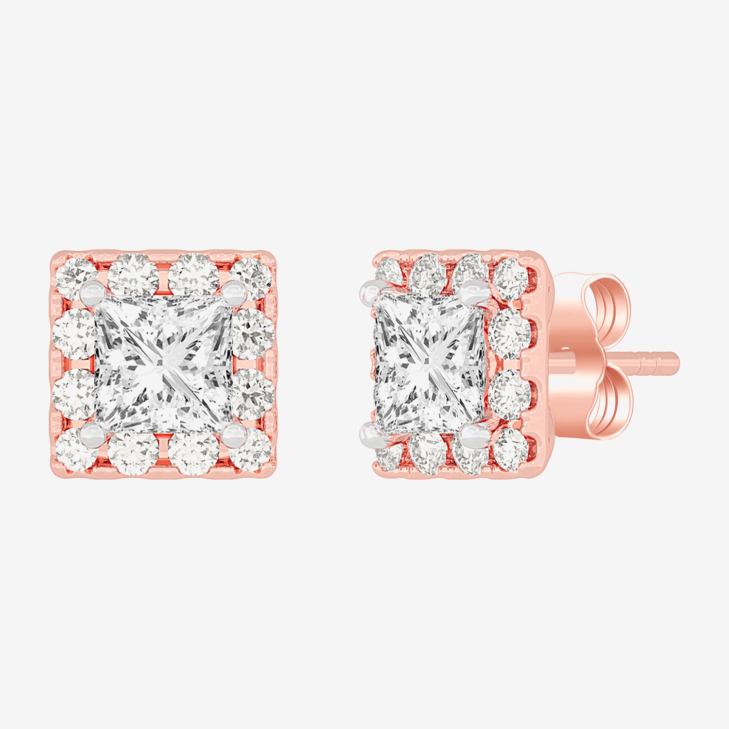 (G-H / SI1-SI2) 2 1/2 CT. T.W. Lab Grown White Diamond 14K Gold 5mm Stud Earrings