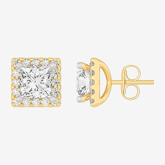 (H-I / SI1-SI2) 3 1/2 CT. T.W Lab Grown White Diamond 14K Gold 6.4mm Stud Earrings