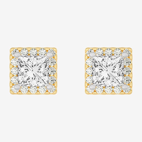 (H-I / SI1-SI2) 3 1/2 CT. T.W Lab Grown White Diamond 14K Gold 6.4mm Stud Earrings
