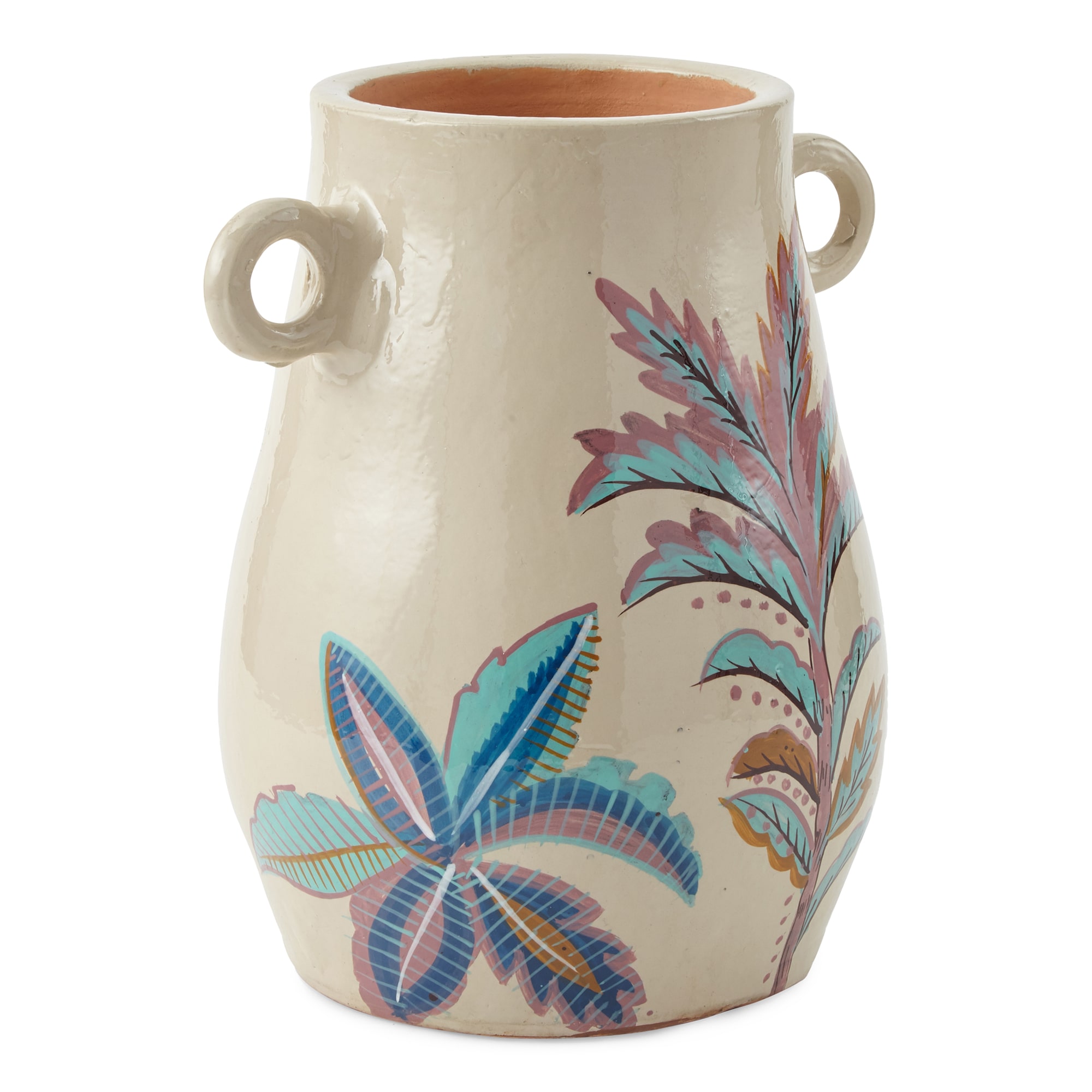 Distant Lands 10" Handpainted With Handles Vase