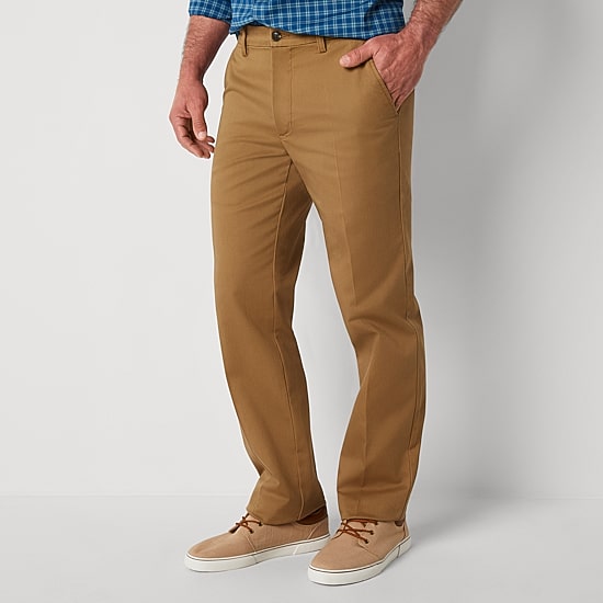 St. John's Bay Universal Wrinkle Free Easy Care Mens Classic Fit Flat Front Pant