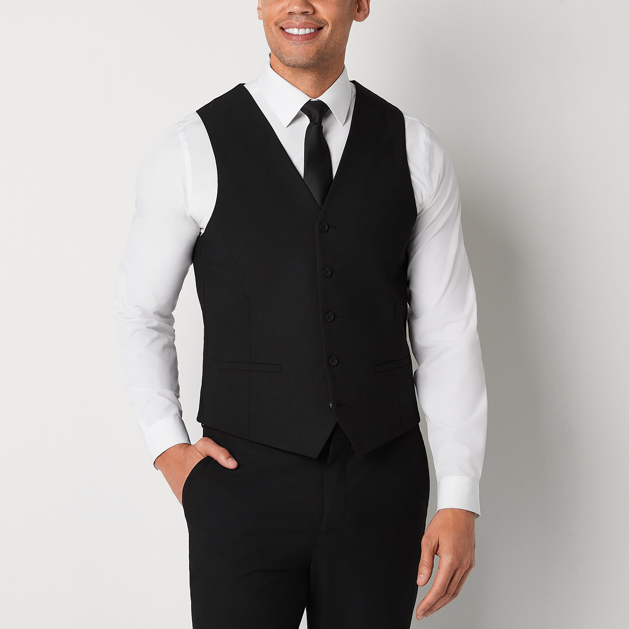 J. Ferrar Mens STRETCH FABRIC Slim Fit Suit Vest