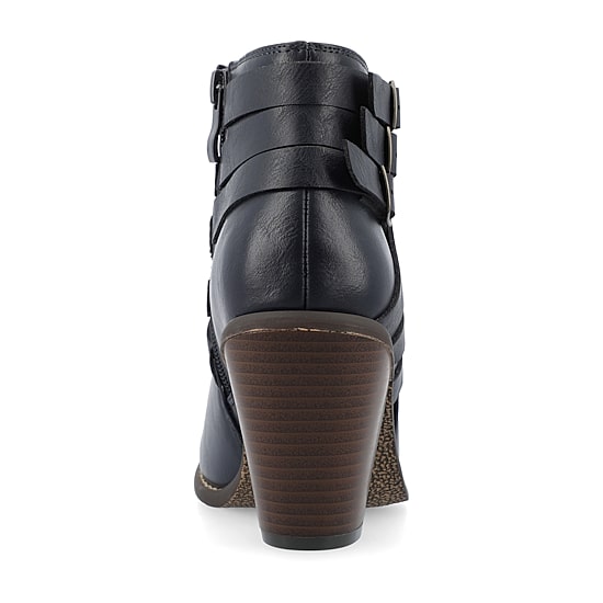 Journee Collection Womens Strap Stacked Heel Booties