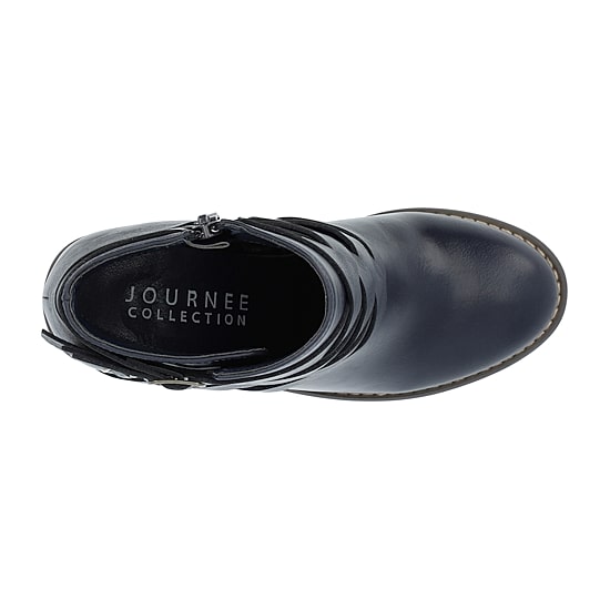 Journee Collection Womens Strap Stacked Heel Booties
