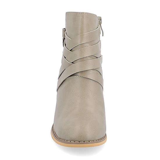 Journee Collection Womens Strap Stacked Heel Booties
