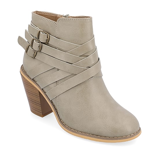 Journee Collection Womens Strap Stacked Heel Booties