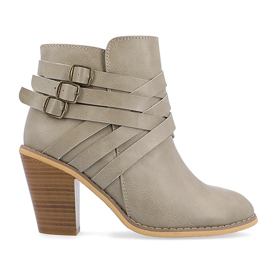 Journee Collection Womens Strap Stacked Heel Booties