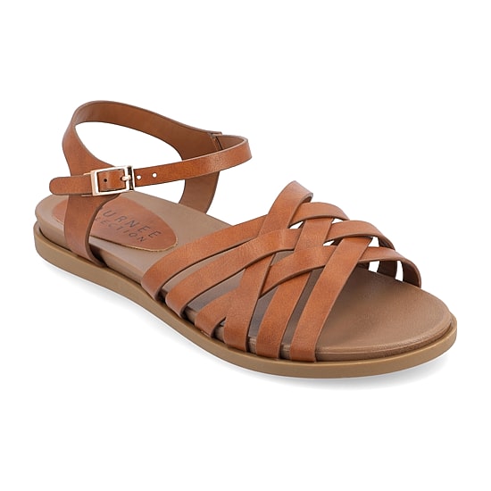 Journee Collection Womens Kimmie Ankle Strap Flat Sandals