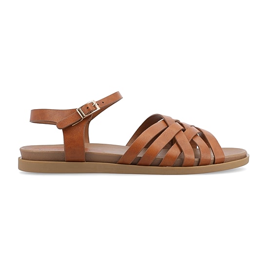Journee Collection Womens Kimmie Ankle Strap Flat Sandals