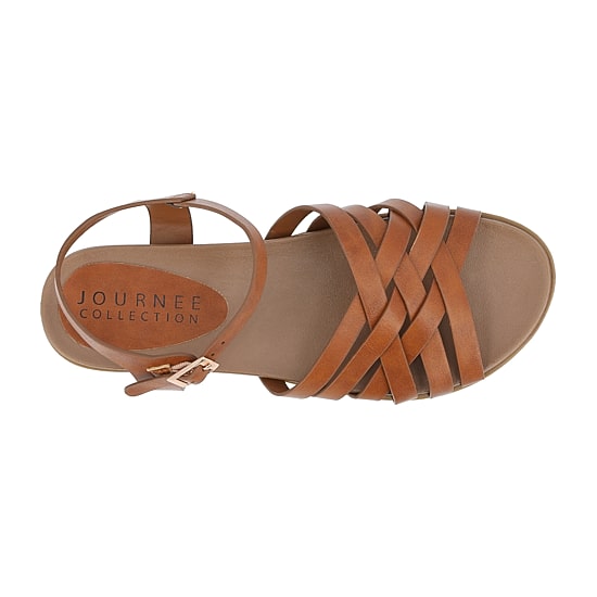Journee Collection Womens Kimmie Ankle Strap Flat Sandals