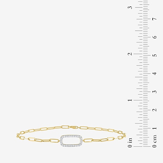 Diamond Addiction (G-H / Si2-I1) Womens 10K Gold 8 Inch Paperclip Chain Bracelet