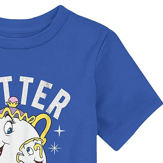 Disney Collection Mrs. Potts And Chip Toddler Unisex Crew Neck Short Sleeve Regular Fit Beauty and the Beast Graphic T-Shirt