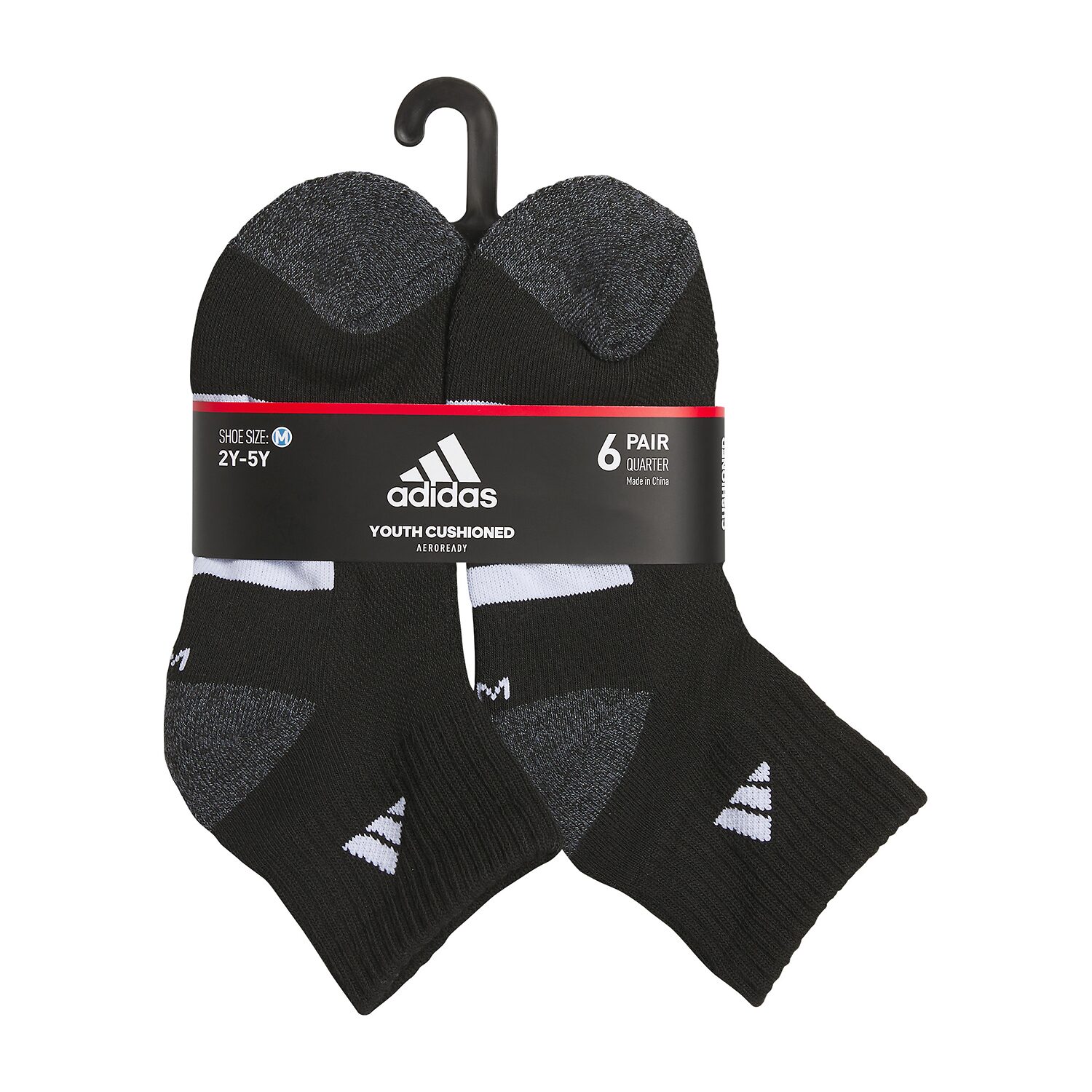 adidas Boys 6 Pair Quarter Ankle Socks