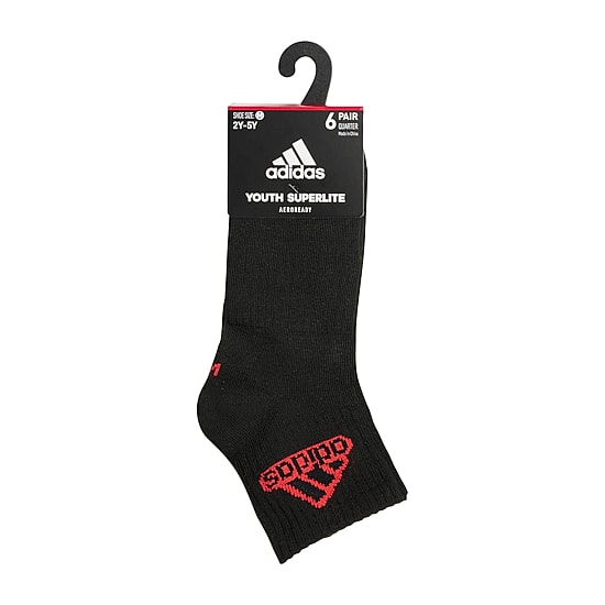 adidas Little & Big Kid Boys 6 Pair Quarter Ankle Socks