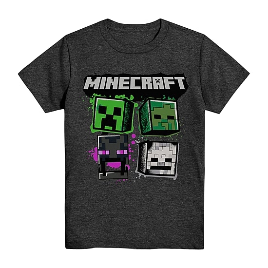 Little & Big Kid Boys Crew Neck Short Sleeve Regular Fit Minecraft Graphic T-Shirt