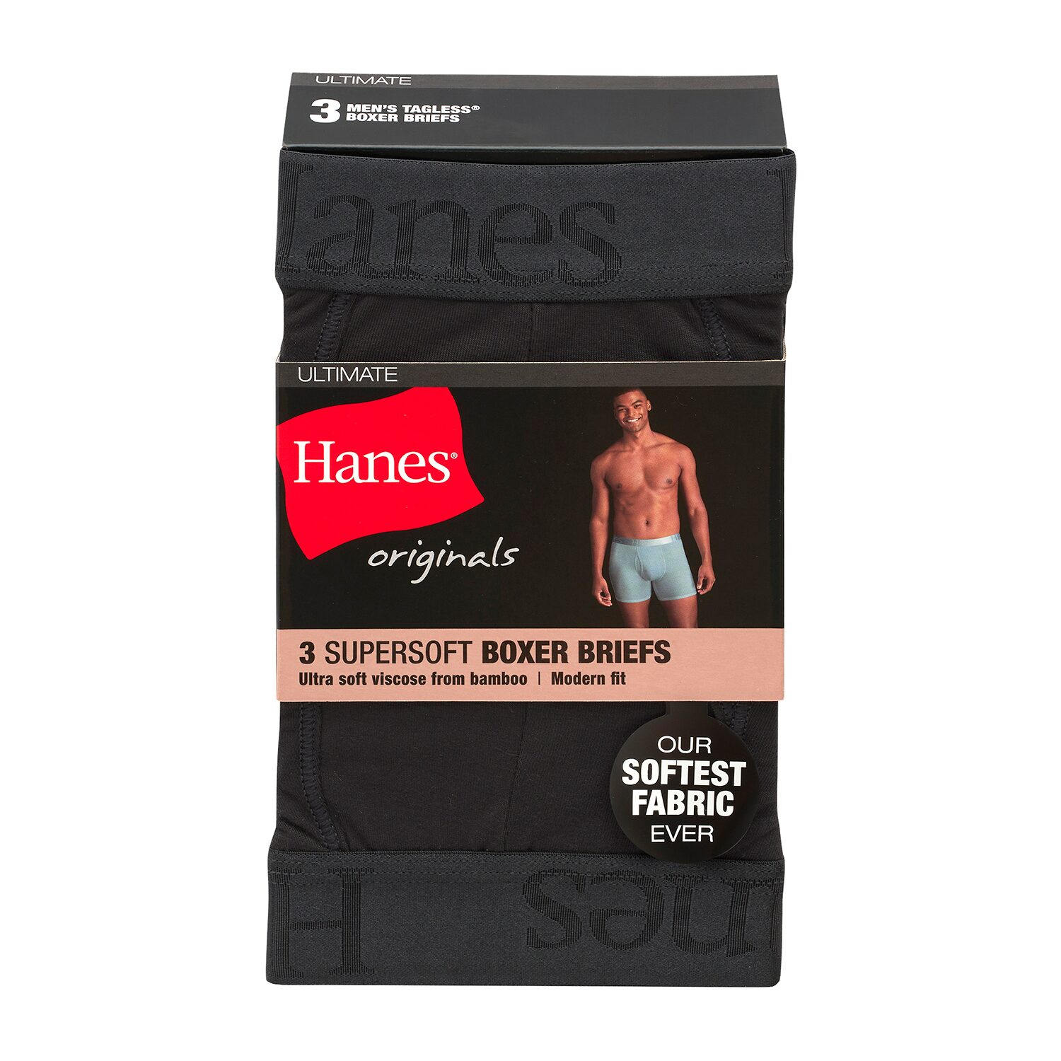 Hanes Originals Supersoft Mens 3 Pack Boxer Briefs Uo2ba3