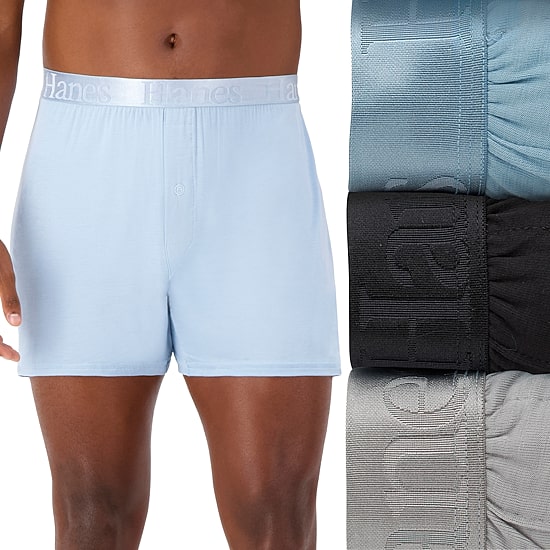 Hanes Originals Supersoft Mens 3 Pack Boxers Uo2kb3