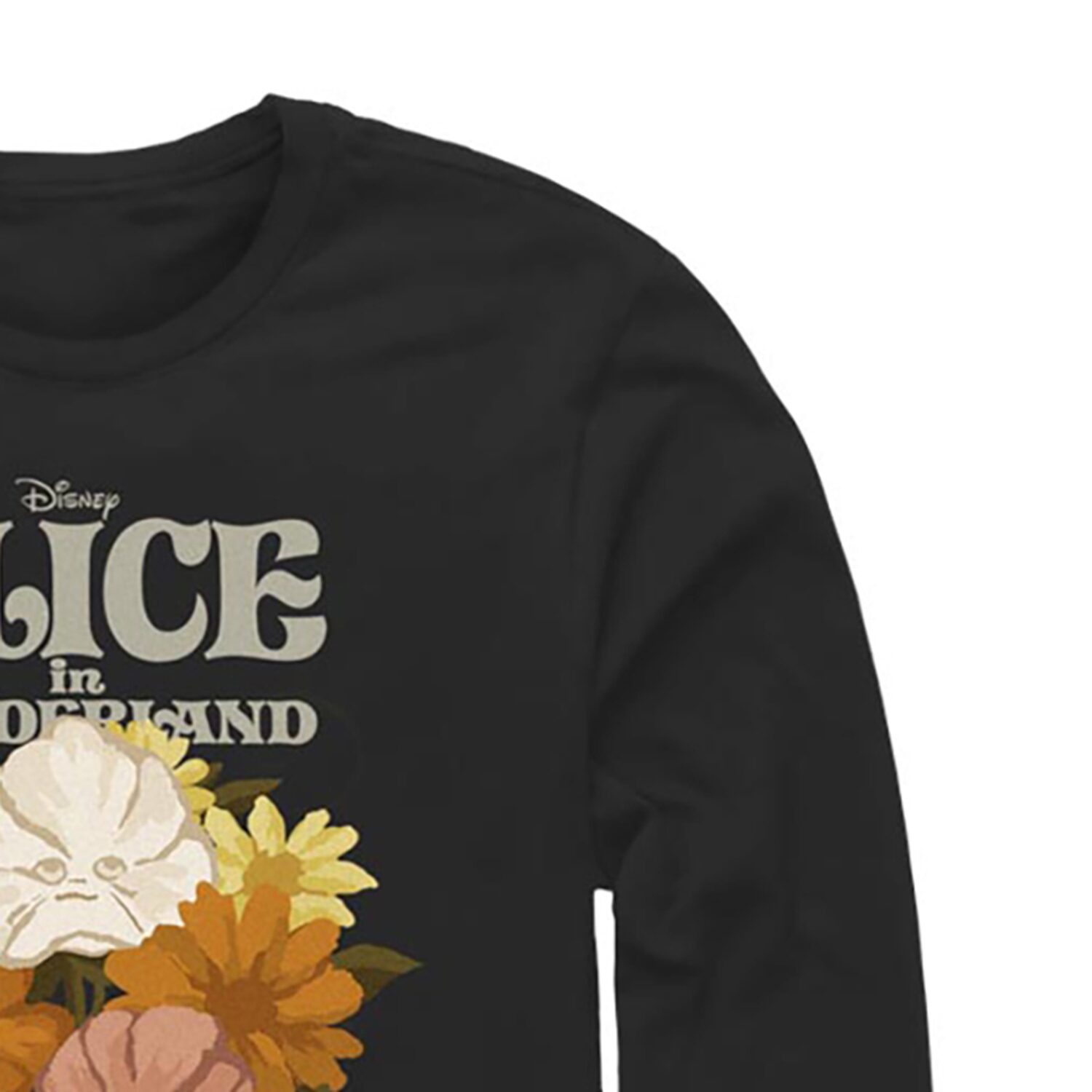 Mens Long Sleeve Alice Wonderland Graphic T-Shirt