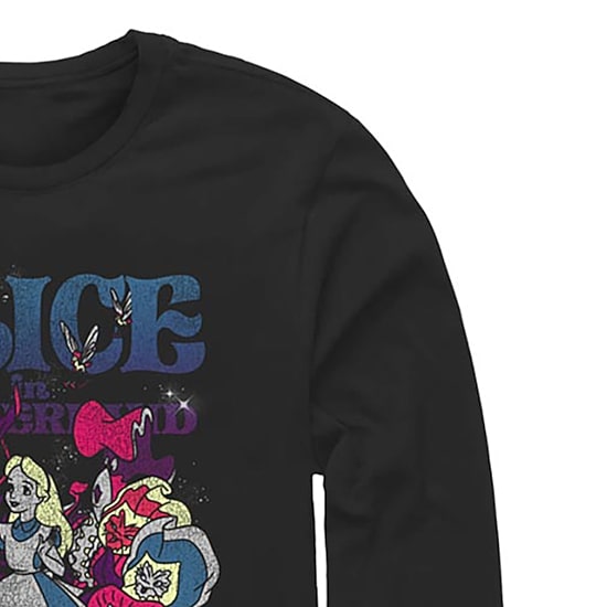 Mens Long Sleeve Alice in Wonderland Graphic T-Shirt