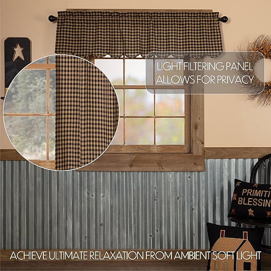 Vhc Brands Country Check Rod Pocket Scallop Valance