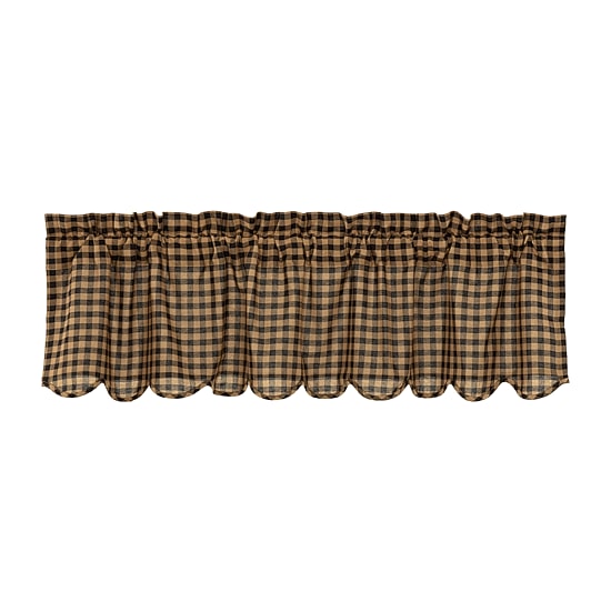 Vhc Brands Country Check Rod Pocket Scallop Valance