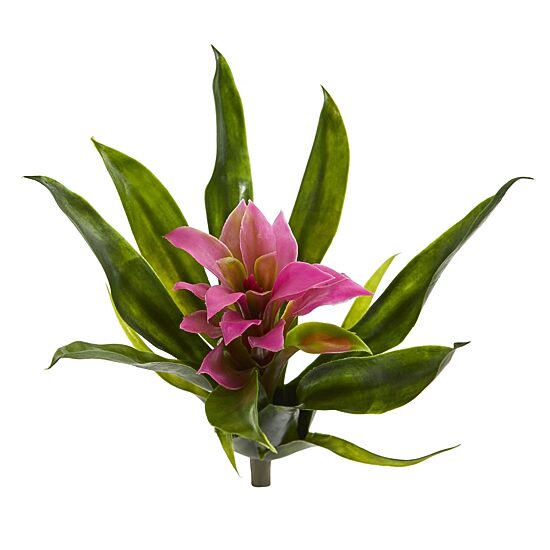 10” Bromeliad Artificial Flower Stem; Set of 6