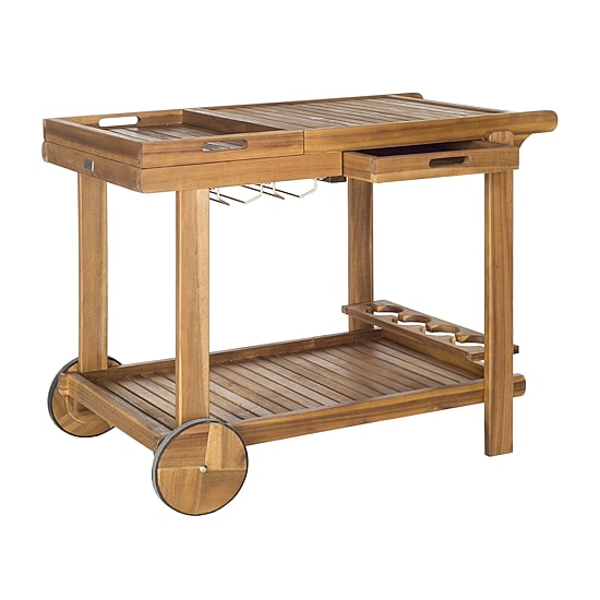 Safavieh Orland Patio Collection Wood-Top Serving Cart