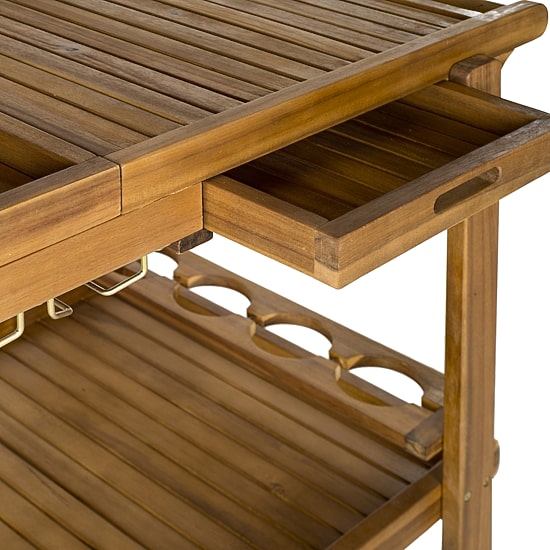 Safavieh Orland Patio Collection Wood-Top Serving Cart