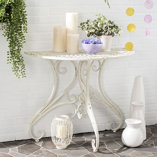 Annalise Patio Semi Circle Iron Console Table