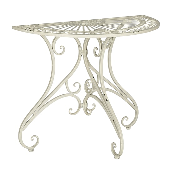 Annalise Patio Semi Circle Iron Console Table