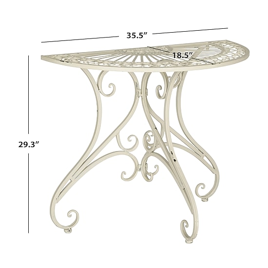 Annalise Patio Semi Circle Iron Console Table
