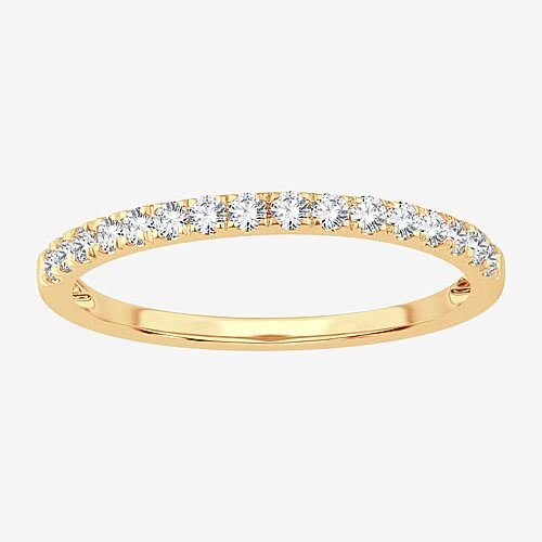 Modern Bride (h-i / Si1-si2) Womens 1/4 Ct. T.w. Lab Grown White Diamond 10k Gold Wedding Band In Yellow
