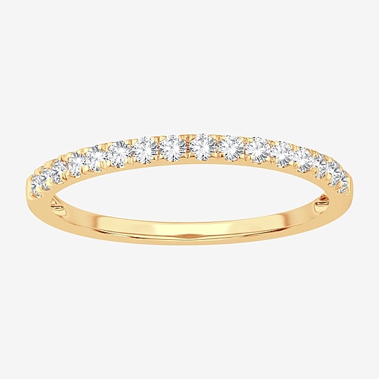 (H-I / Si1-Si2) Womens 1/4 CT. T.W. Lab Grown White Diamond 10K Gold Wedding Band