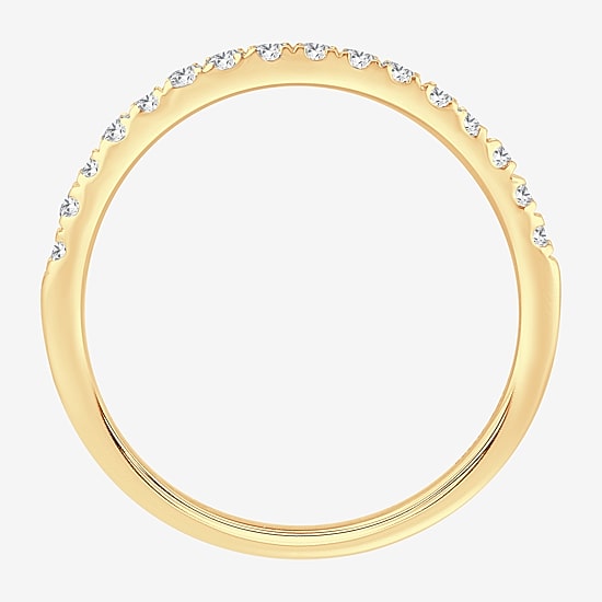 (H-I / Si1-Si2) Womens 1/4 CT. T.W. Lab Grown White Diamond 10K Gold Wedding Band