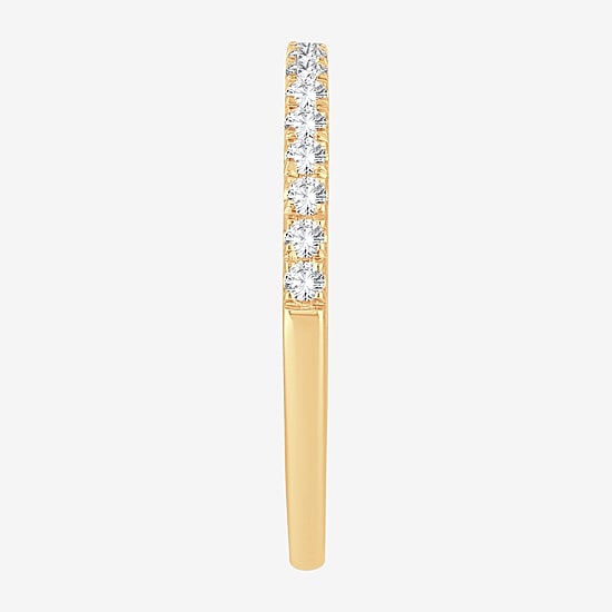 (H-I / Si1-Si2) Womens 1/4 CT. T.W. Lab Grown White Diamond 10K Gold Wedding Band