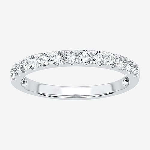 (H-I / Si1-Si2) Womens 1/2 CT. T.W. Lab Grown White Diamond 10K Gold Wedding Band, 7, White