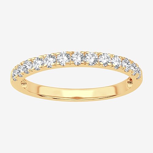 Modern Bride (h-i / Si1-si2) Womens 1/2 Ct. T.w. Lab Grown White Diamond 10k Gold Wedding Band In Yellow