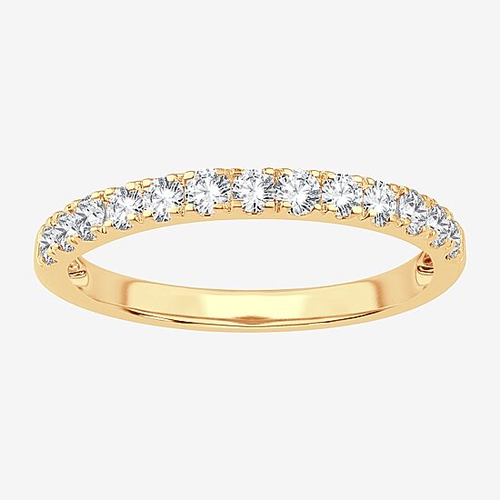 (H-I / Si1-Si2) Womens 1/2 CT. T.W. Lab Grown White Diamond 10K Gold Wedding Band