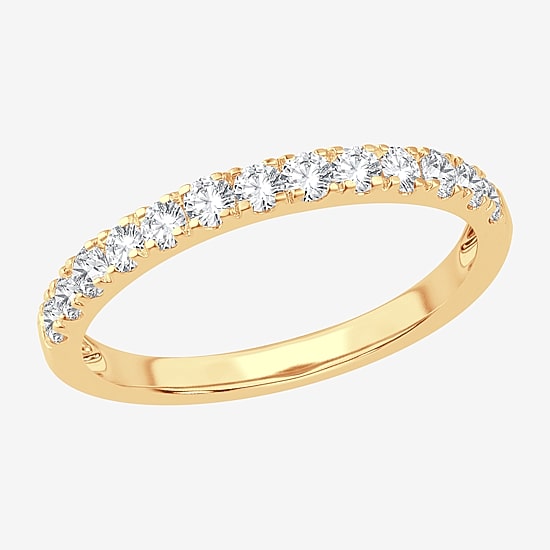 (H-I / Si1-Si2) Womens 1/2 CT. T.W. Lab Grown White Diamond 10K Gold Wedding Band
