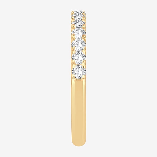 (H-I / Si1-Si2) Womens 1/2 CT. T.W. Lab Grown White Diamond 10K Gold Wedding Band